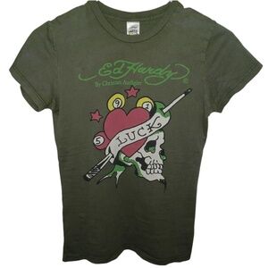 Ed hardy fitted skull graphic t shirt